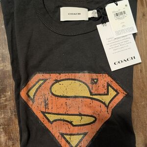 Coach Black T-Shirt with Orange Superman Logo